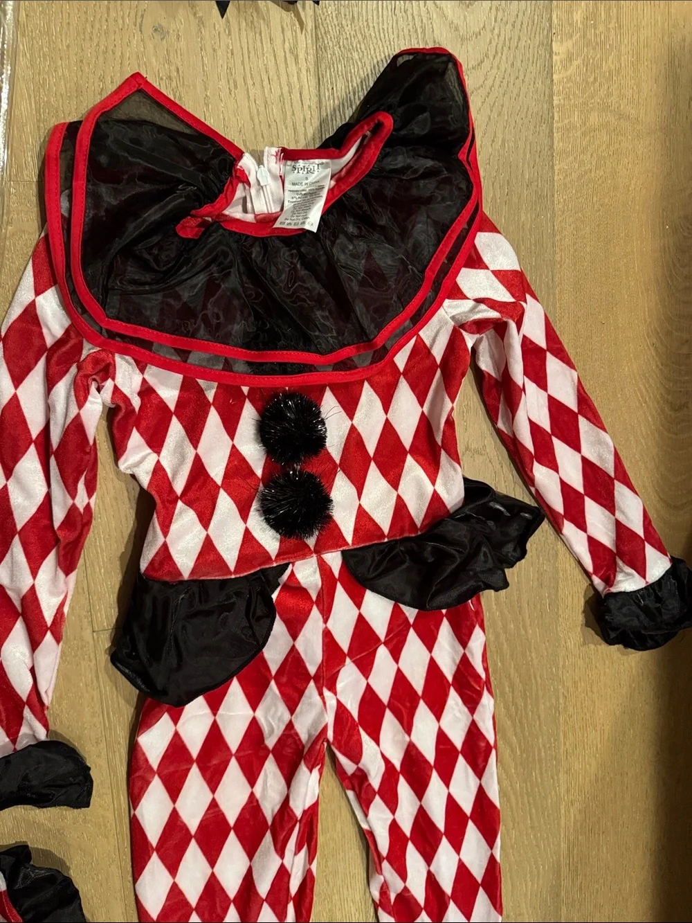 Spirit Red Carnival Clown Kids Costume - Red & White size 4/6
